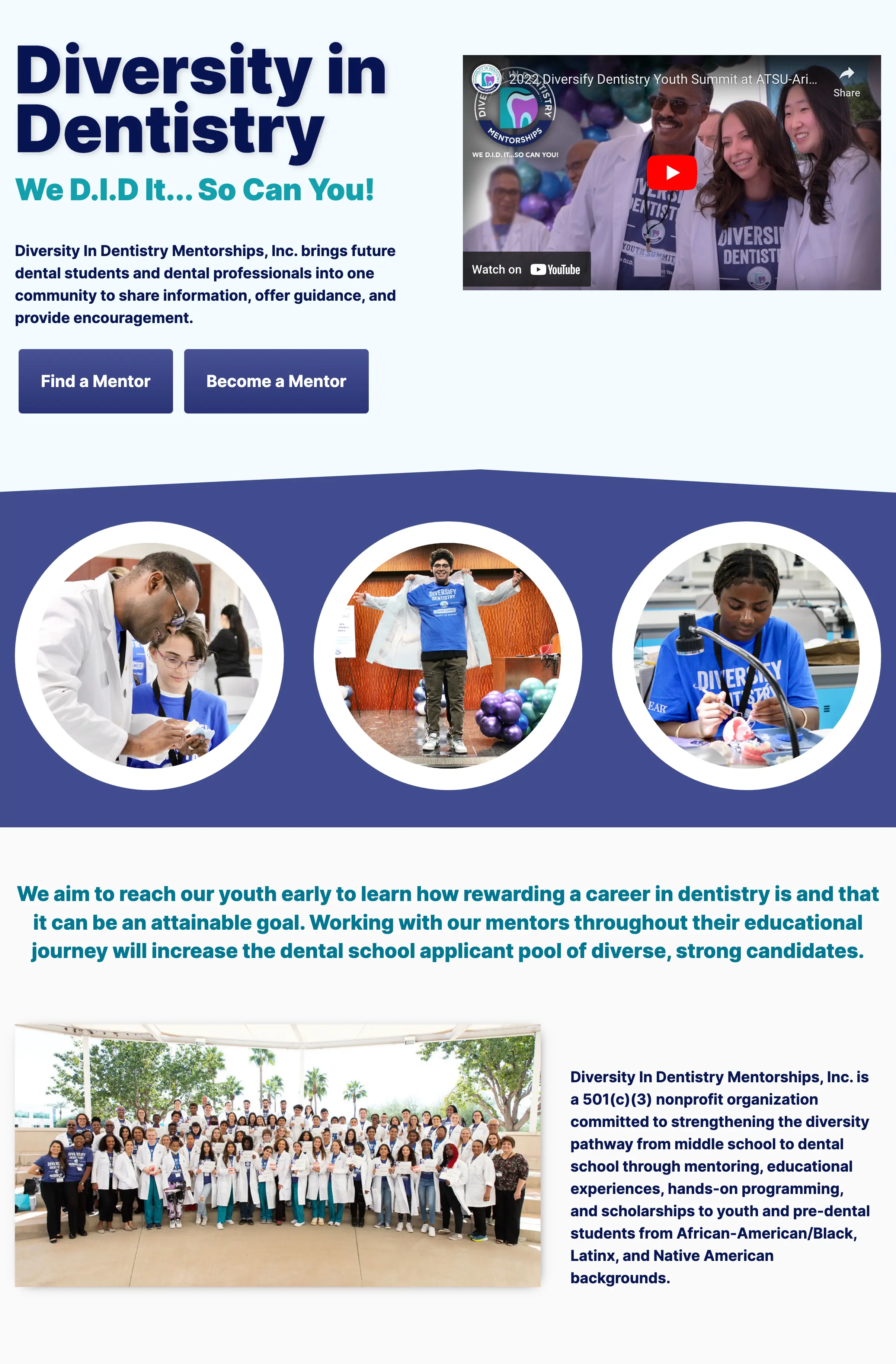  screenshot of Diversity in Dentistry website